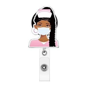 Scrubs Health care work badge holder reel scrub life Nurse essential workers ID